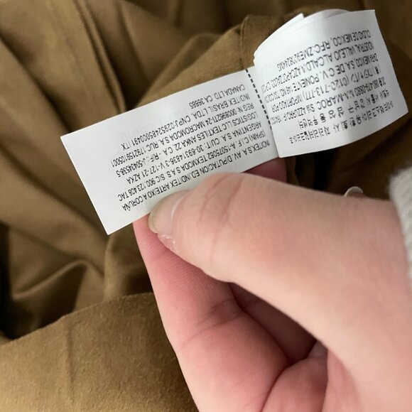 Zara Womens Pleated Faux Suede Midi Skirt L Large Light Brown 9596/974 NWT - Picture 8 of 14